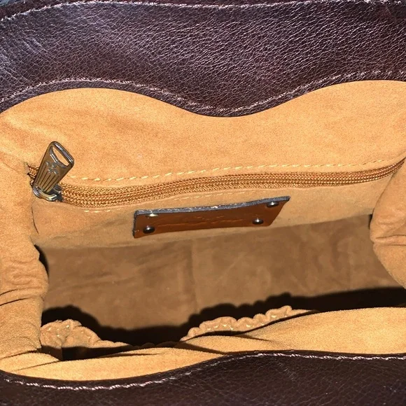 Patricia Nash Leopard Leather & Fur Crossbody Bag - Picture 3 of 7